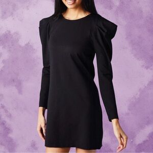 BB DAKOTA Steve Madden Black Spill the Tea Puff Sleeve Knit Dress Size M
